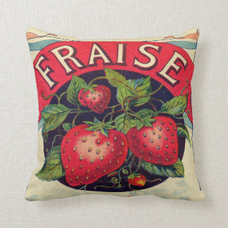 ヴィンテージのフランスのないちごの印の装飾用クッション クッション