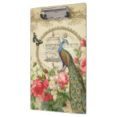 ヴィンテージのフランスのなぼろぼろのシックな孔雀 クリップボード (左)