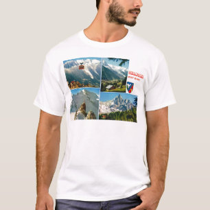 ヴィンテージのフランスのなアルプス、シャモニーMt Blanc Tシャツ