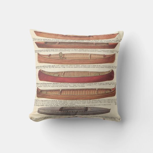 ヴィンテージのフランスのなカヌーカタログ(1931年) クッション (正面)