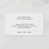 ヴィンテージのフランスのなカフェのバー場面 名刺 (裏面)