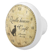 ヴィンテージのフランスのなカフェの時計-ノブ セラミックノブ (右)