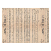 ヴィンテージのフランスのなクラシック音楽シートの紙 テーブルクロス (正面(横))