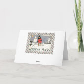 ヴィンテージのフランスのなクリスマス、雪の子供 シーズンカード (裏面)