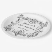 ヴィンテージのフランスのなスクロール第70誕生日 ペーパープレート (アングル)