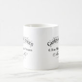 ヴィンテージのフランスのなタイポグラフィのカフェとマメ科植物 コーヒーマグカップ (中央)