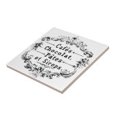 ヴィンテージのフランスのなタイポグラフィチョコレートデザイン タイル (側面)