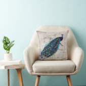 ヴィンテージのフランスのなパリの孔雀の芸術 クッション (椅子)