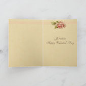 ヴィンテージのフランスのなピンクのバラ シーズンカード (内部)