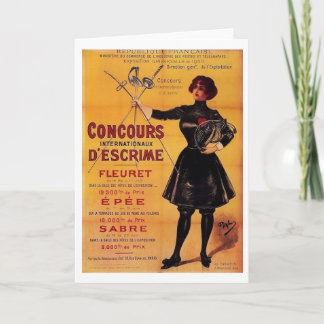 ヴィンテージのフランスのなフェンシング競争広告! カード