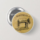 ヴィンテージのフランスのなミシンボタンPin 缶バッジ (正面&裏面)