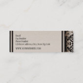 ヴィンテージのフランスのなラクダのブラウンのモダンで細い呼出し スキニー名刺 (裏面)