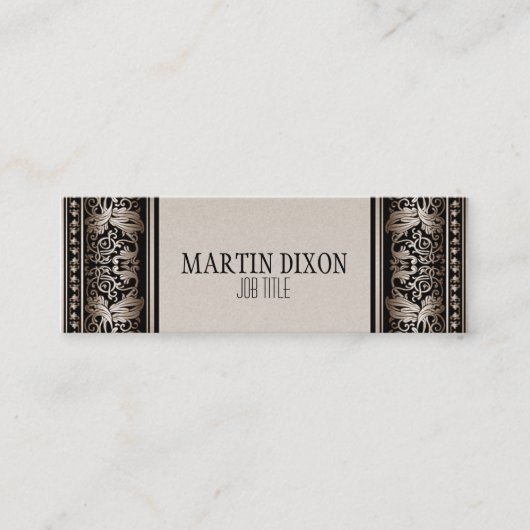 ヴィンテージのフランスのなラクダのブラウンのモダンで細い呼出し スキニー名刺 (正面)