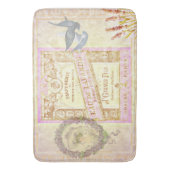 ヴィンテージのフランスのなラベンダーの香水のコラージュ バスマット (正面縦)