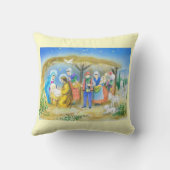 ヴィンテージのフランスのな出生場面 クッション (裏面)