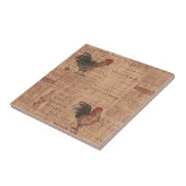 ヴィンテージのフランスのな国のオンドリのセラミックタイル タイル (側面)