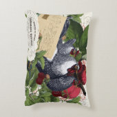 ヴィンテージのフランスのな国の台所鶏のコラージュ アクセントクッション (裏面(縦))