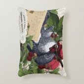 ヴィンテージのフランスのな国の台所鶏のコラージュ アクセントクッション (正面(垂直))