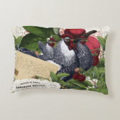 ヴィンテージのフランスのな国の台所鶏のコラージュ アクセントクッション (裏面)