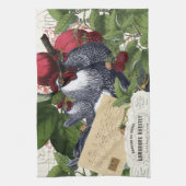 ヴィンテージのフランスのな国の台所鶏のコラージュ キッチンタオル (縦)