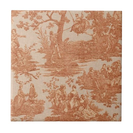 ヴィンテージのフランスのな国の赤いセラミックタイル タイル (正面)