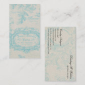 ヴィンテージのフランスのな国の青い絵画 名刺 (正面/裏面)