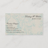 ヴィンテージのフランスのな国の青い絵画 名刺 (裏面)