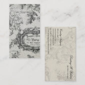 ヴィンテージのフランスのな国の黒の絵画 名刺 (正面/裏面)