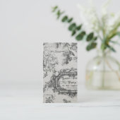 ヴィンテージのフランスのな国の黒の絵画 名刺 (スタンド正面)