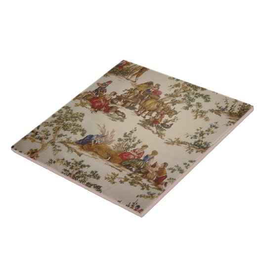 ヴィンテージのフランスのな国のToileのプリントのタイル タイル (側面)