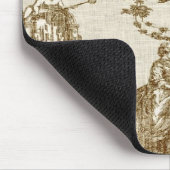 ヴィンテージのフランスのな国のToileブラウンのマウスパッド マウスパッド (コーナー)