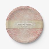 ヴィンテージのフランスのな執権期間のレースの結婚式の装飾 ペーパープレート (正面)