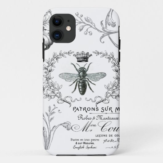 ヴィンテージのフランスのな女王バチのiphone 5の場合 Case-Mate iPhoneケース (裏面)