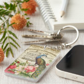ヴィンテージのフランスのな孔雀のkeychain キーホルダー (正面右)
