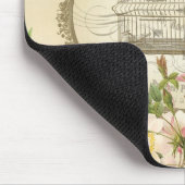 ヴィンテージのフランスのな孔雀のmousepad マウスパッド (コーナー)