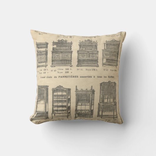 ヴィンテージのフランスのな家具カタログ クッション (正面)
