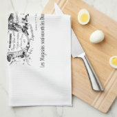 ヴィンテージのフランスのな広告のタイポグラフィ キッチンタオル (四つ折り)