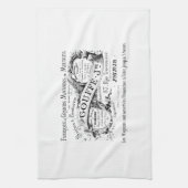ヴィンテージのフランスのな広告のタイポグラフィ キッチンタオル (縦)