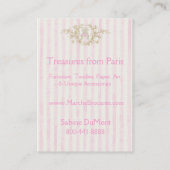 ヴィンテージのフランスのな椅子のアンティークの名刺 名刺 (裏面)