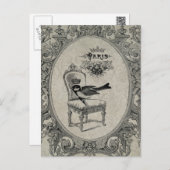 ヴィンテージのフランスのな椅子の郵便はがき ポストカード (正面/裏面)
