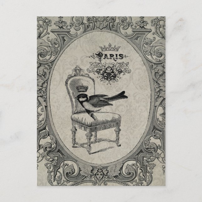 ヴィンテージのフランスのな椅子の郵便はがき ポストカード (正面)