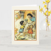 ヴィンテージのフランスのな母の日の挨拶状 カード (黄色い花)