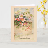 ヴィンテージのフランスのな母の日の挨拶状 カード (黄色い花)