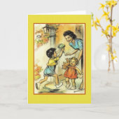 ヴィンテージのフランスのな母の日の挨拶状 カード (黄色い花)