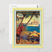 ヴィンテージのフランスのな海の巡航旅行広告 ポストカード (正面/裏面)