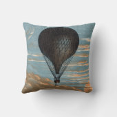 ヴィンテージのフランスのな熱気の気球広告 クッション (裏面)