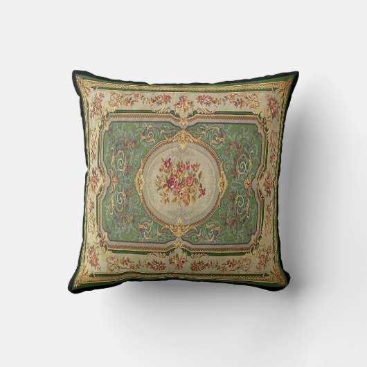 ヴィンテージのフランスのな生地のパネルの枕 クッション (裏面)