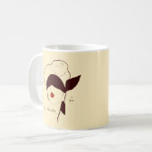 ヴィンテージのフランスのな目隠しされた女性ルネGruauタン コーヒーマグカップ (正面左)