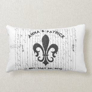ヴィンテージのフランスのな短命なものB及びWの（紋章の）フラ・ダ・リのカスタム ランバークッション