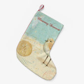ヴィンテージのフランスのな砂のパイパー スモールクリスマスストッキング (正面 (吊り時))